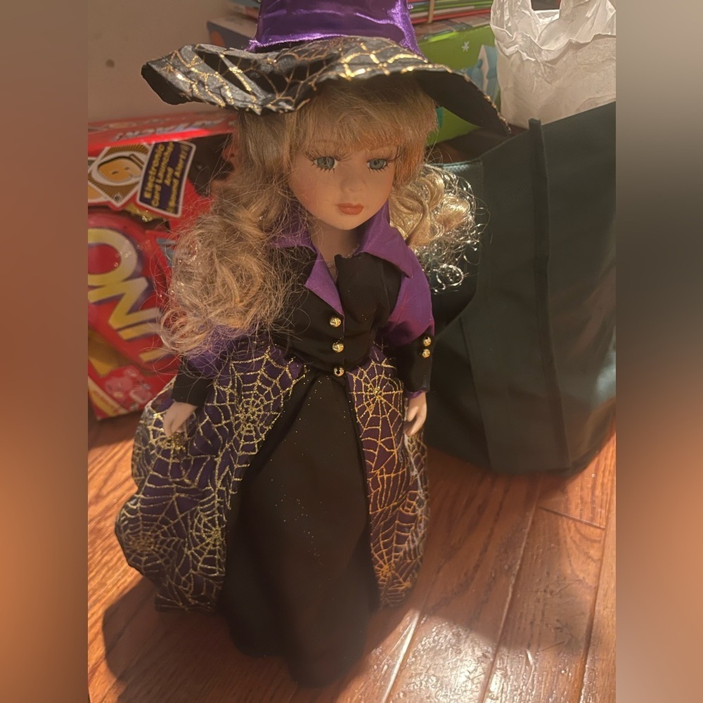 Unbranded Blonde Witch Wearing Purple And Black